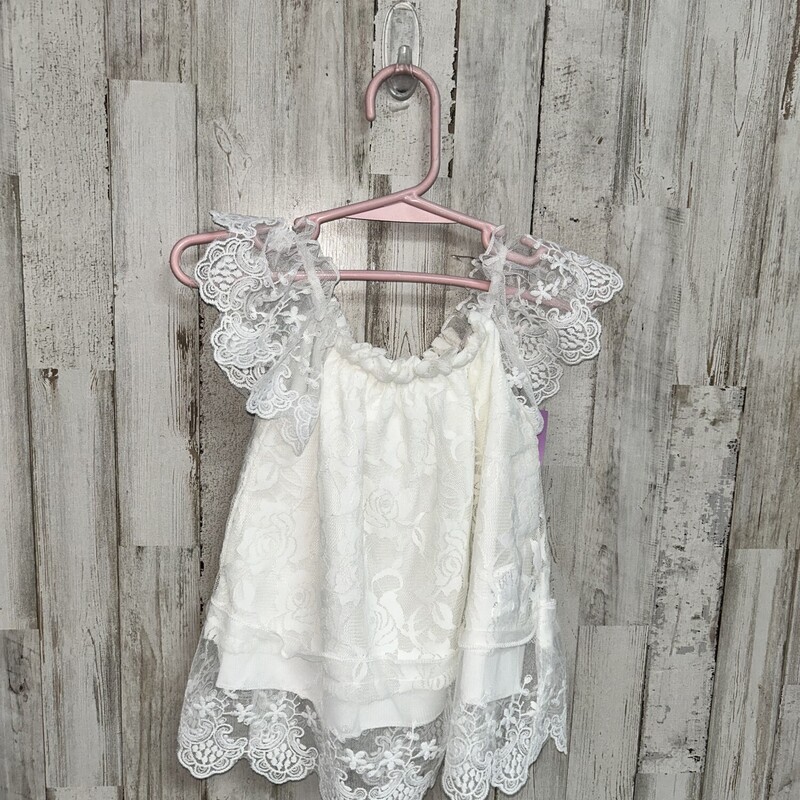 12M White Lace Dress, White, Size: Girl 6-12m