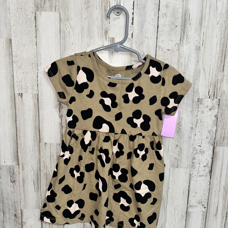 2T Tan Leopard Dress, Tan, Size: Girl 2T