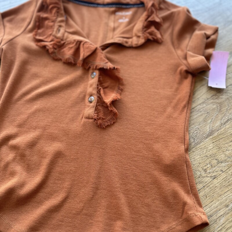 Pilcro ShortSleeve ruffled collar and front Top, Orange/Rust, Size: Small
so much pizaaz to this short sleeve Pilcro top
Make Sure You Love It as
All Sales Are Final. No Returns

Pick Up In Store Within 7 Days of Purchase
OR
Have It Shipped

Thanks For Shopping With Us :-)