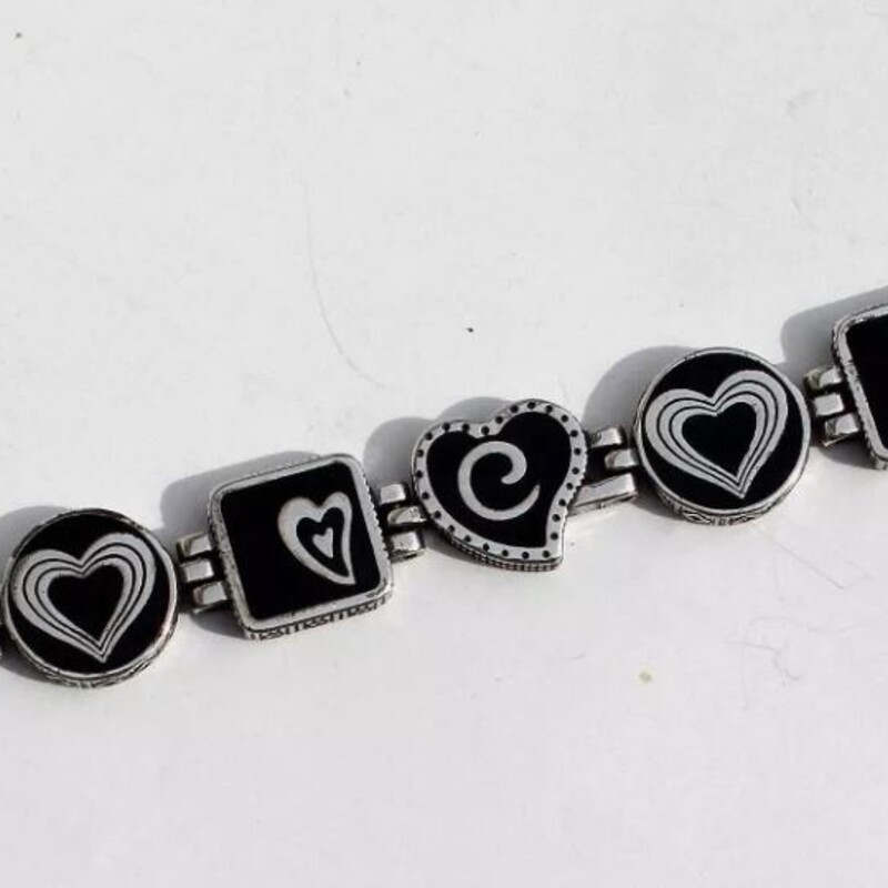 Brighton Enamel String of Hearts Bracelet
Black Silver Size: 7.5L