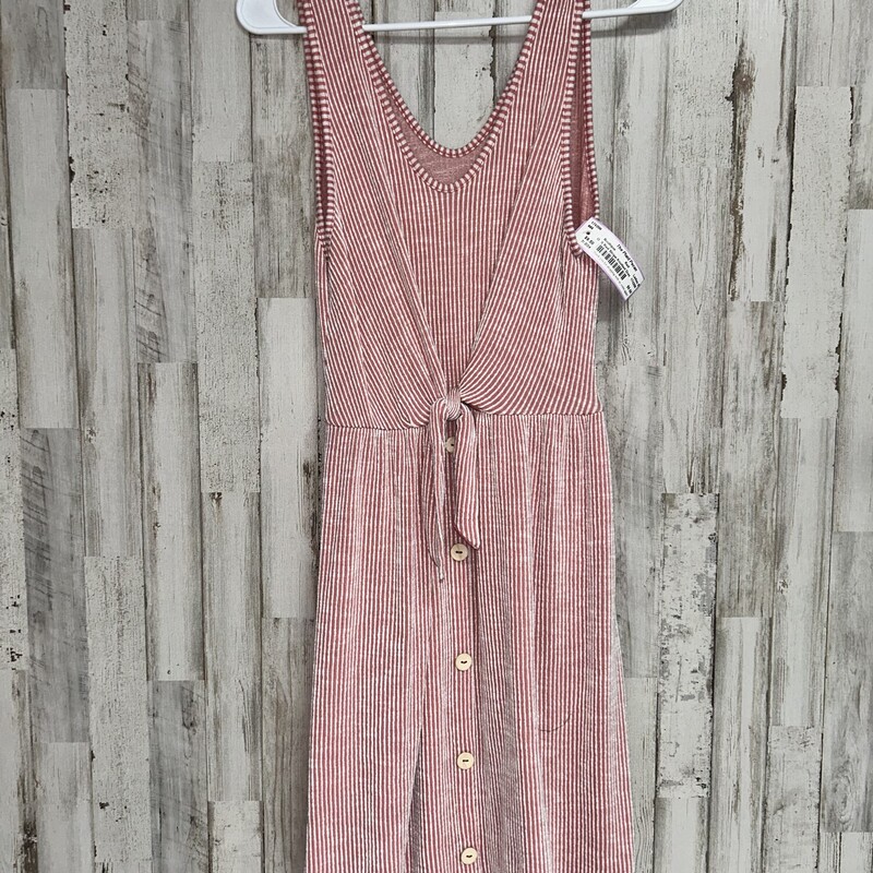 S Red Stripe Knotted Dres