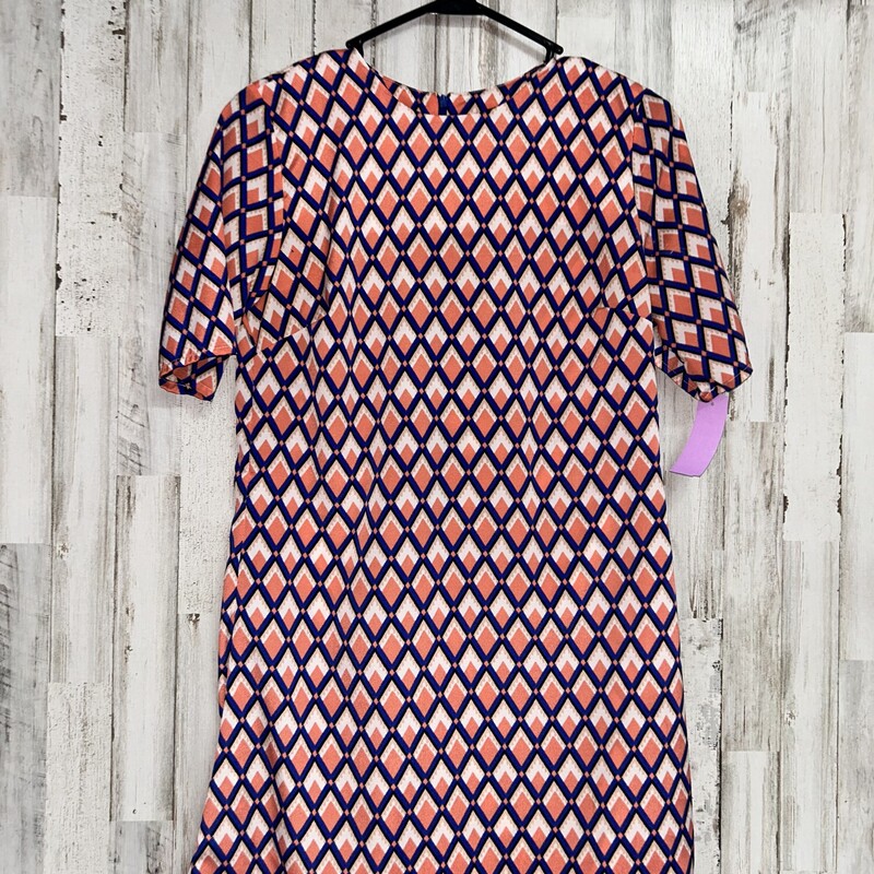 XS Blue/Peach Print Dress