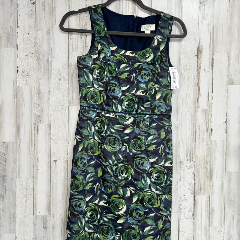 Sz0P Navy/Green Floral Dr, Navy, Size: Ladies XS