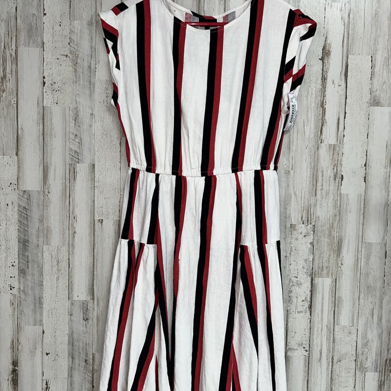 XS Red Stripe Linen Dress