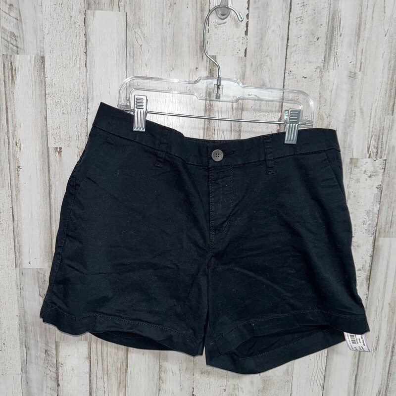 Sz4 Black Button Shorts, Black, Size: Ladies S