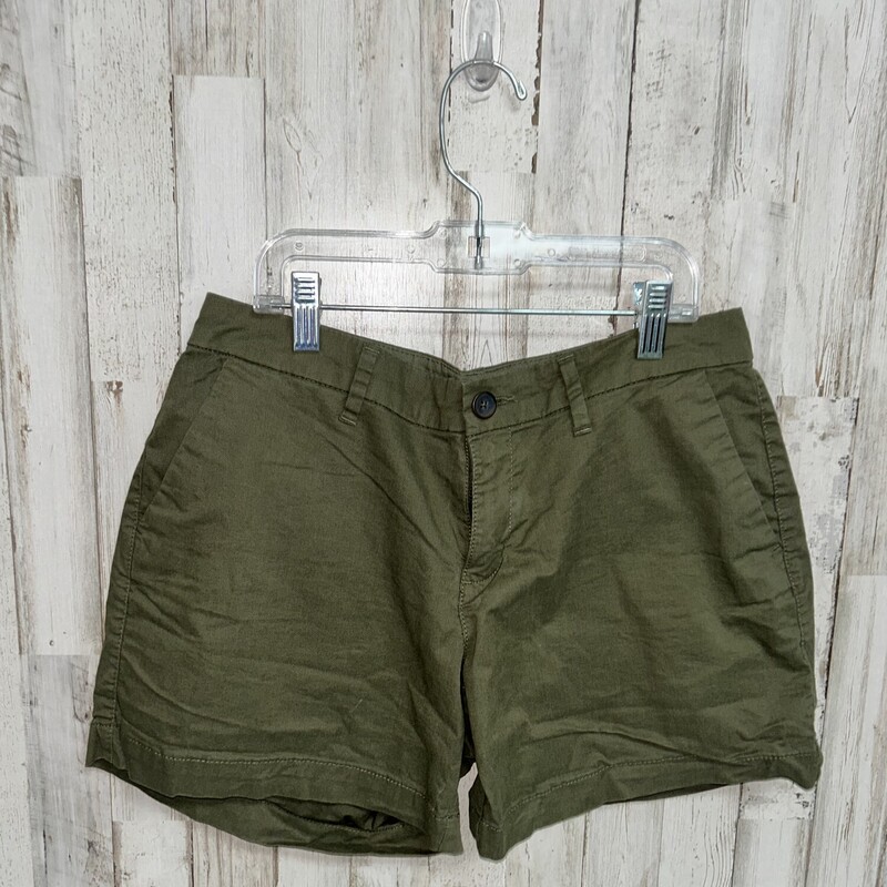 Sz4 Olive Button Shorts, Green, Size: Ladies S