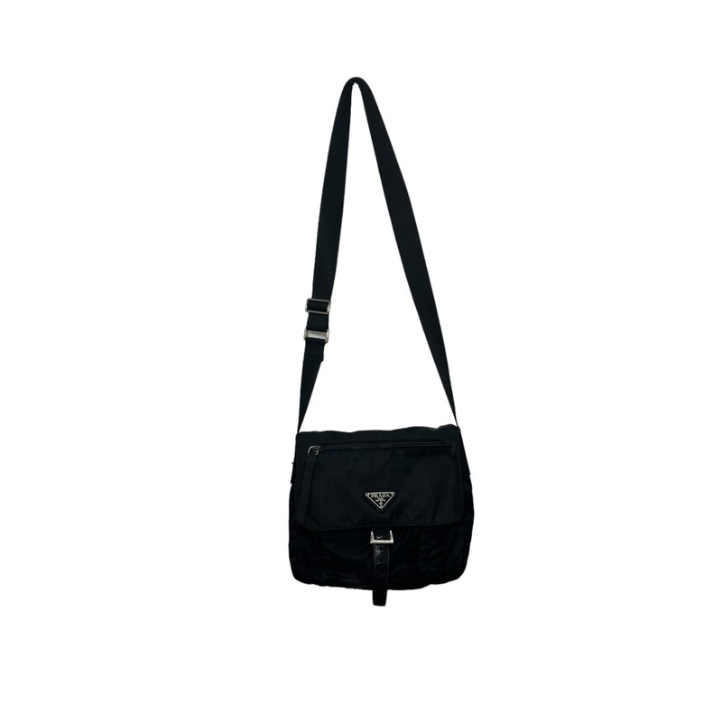 Prada Tessuto Nylon Messenger<br />
Dimensions:<br />
 Height 8<br />
Width 9