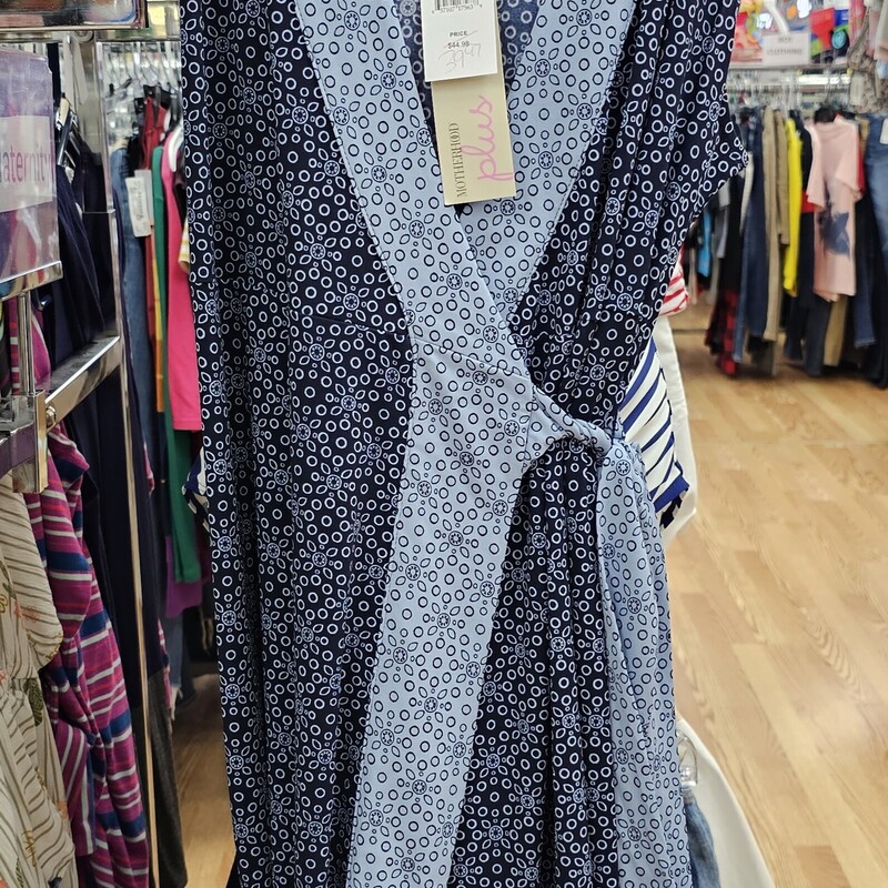 NEW MOTHERHOOD DRESS, BLUE, Size: 1X