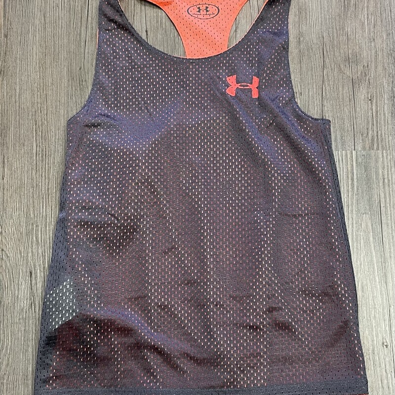 Under Armour Tank Top, Grey/neon, Size: 10-12Y<br />
NEW!<br />
Reversible