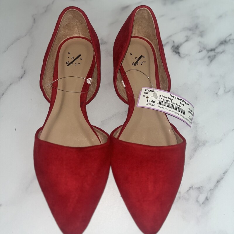 A7 Bright Red Flats, Red, Size: Shoes A7