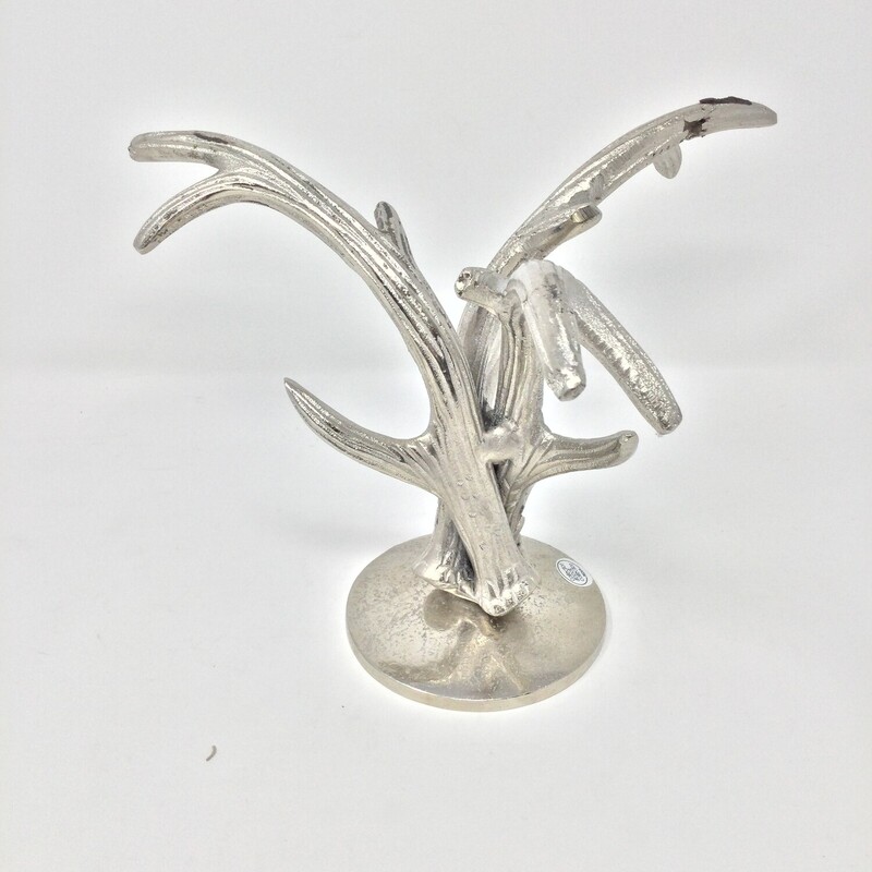 Antlers Sculpture, Silver, Size: 8in