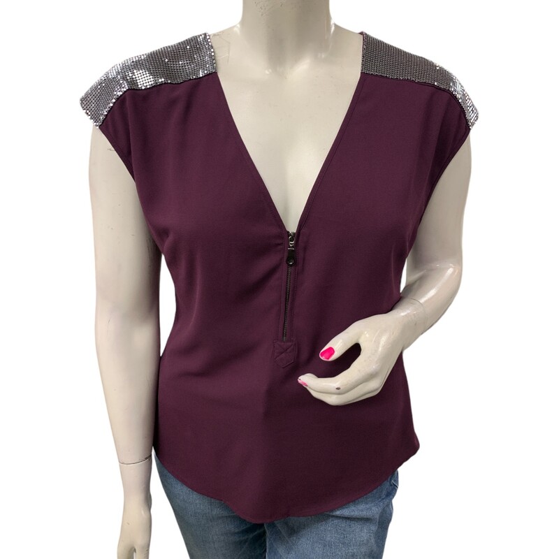 Bebe Top, Maroon, Size: L