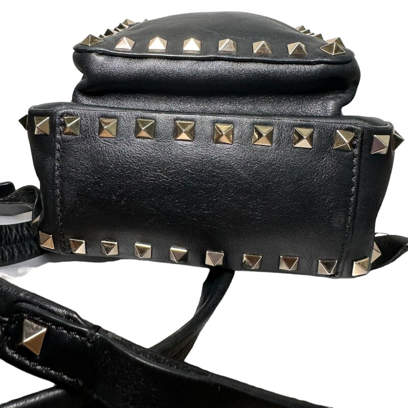 Valentino Rockstud Backpack<br />
Mini<br />
Black<br />
Minor scatching seen in photos