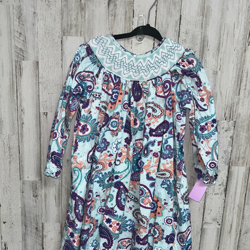 4T Teal Paisley Smock Dre