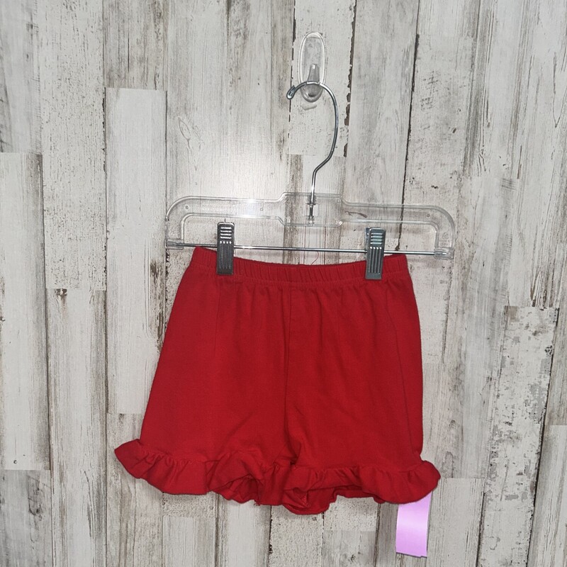 4 Red Ruffled Shorts, Red, Size: Girl 4T