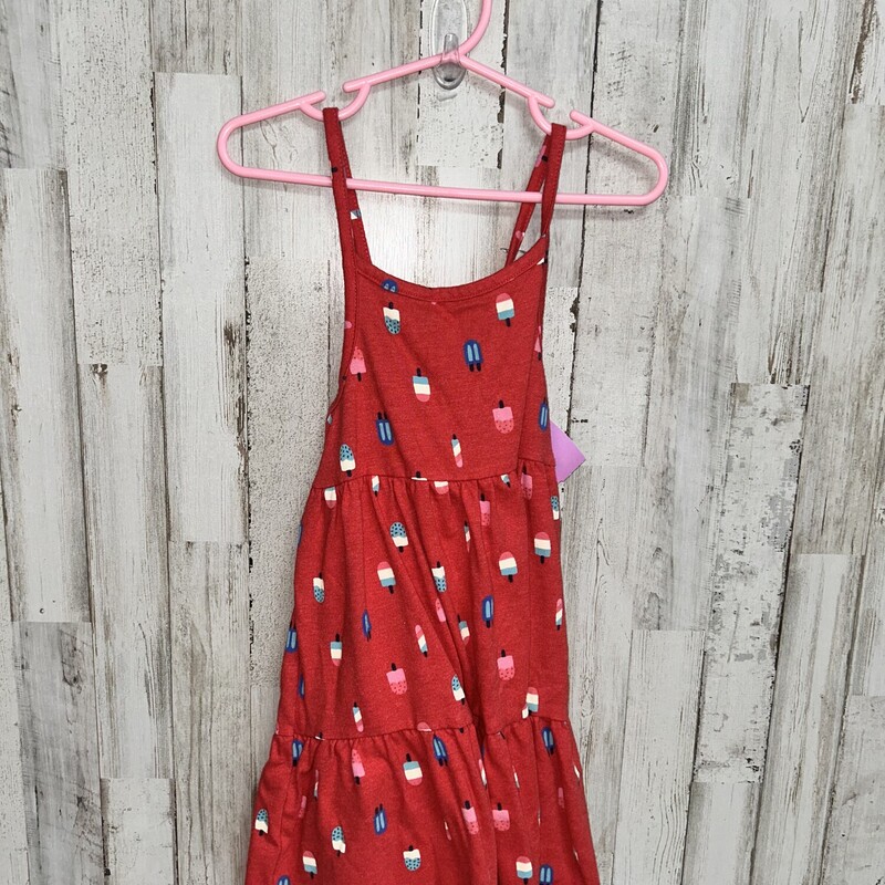 5T Popsicle Cotton Dress, Red, Size: Girl 5T