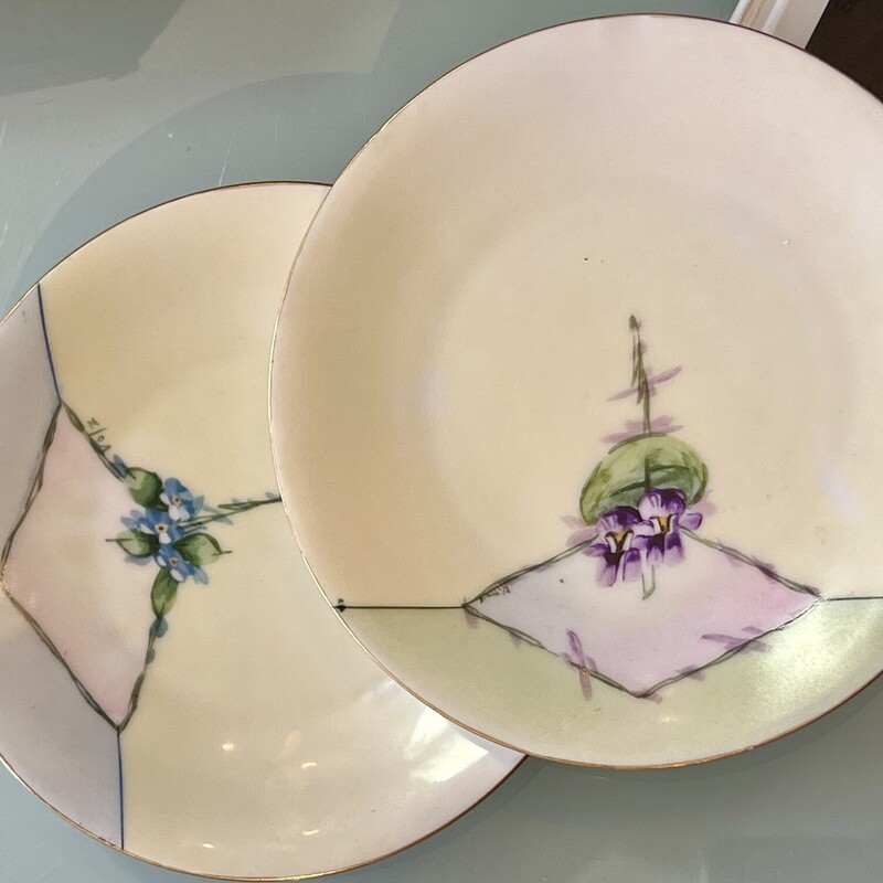 Pair of Handpainted Bavarian Plates
