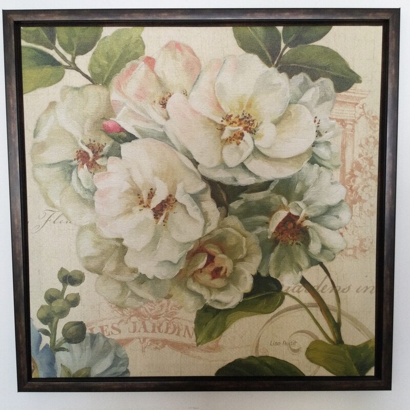 Framed Canvas Floral Wall,
Floral/Multicoloured,
Size: 22 X 22 In