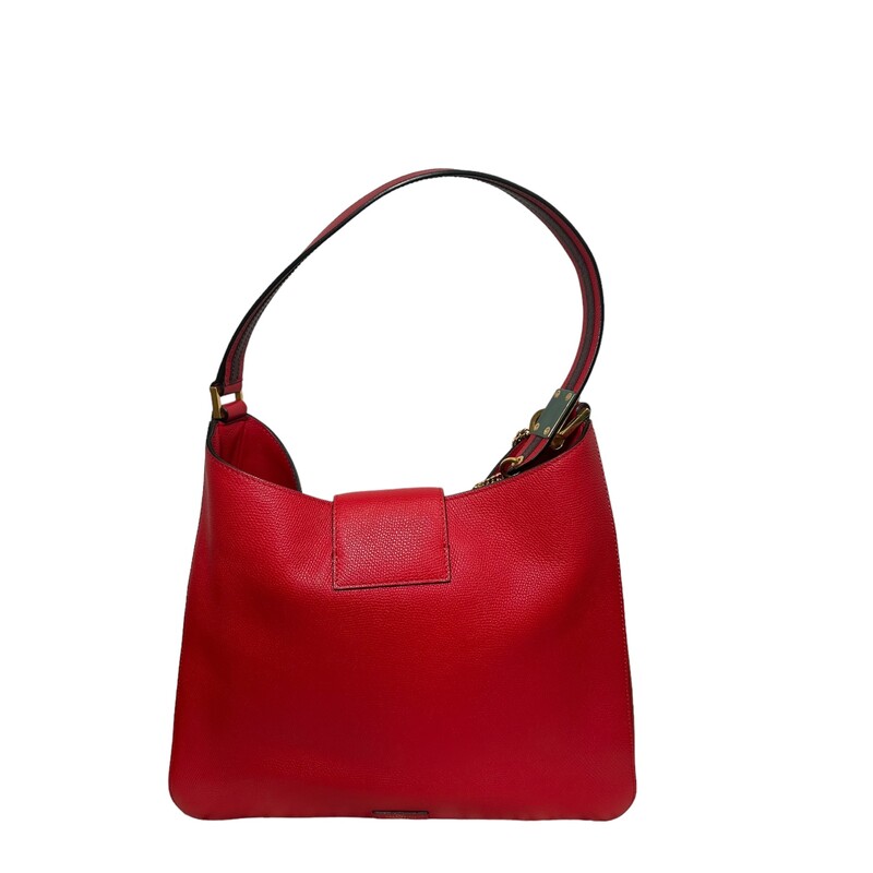 Valentino VSling Hobo, Red<br />
Grainy Leather<br />
Dimensions: 13.5X11.5