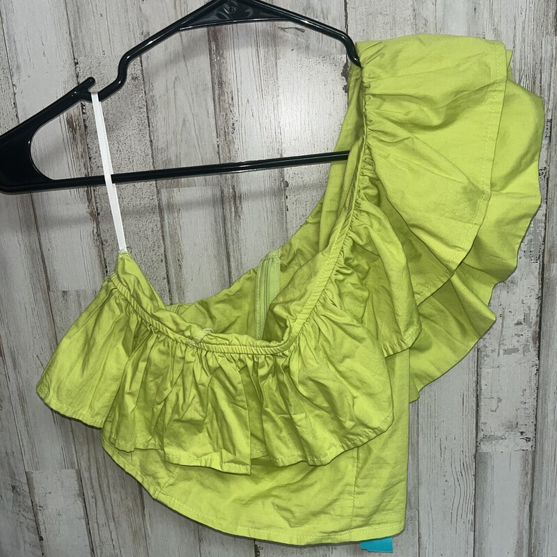 S Lime Ruffled Top, Green, Size: Ladies S