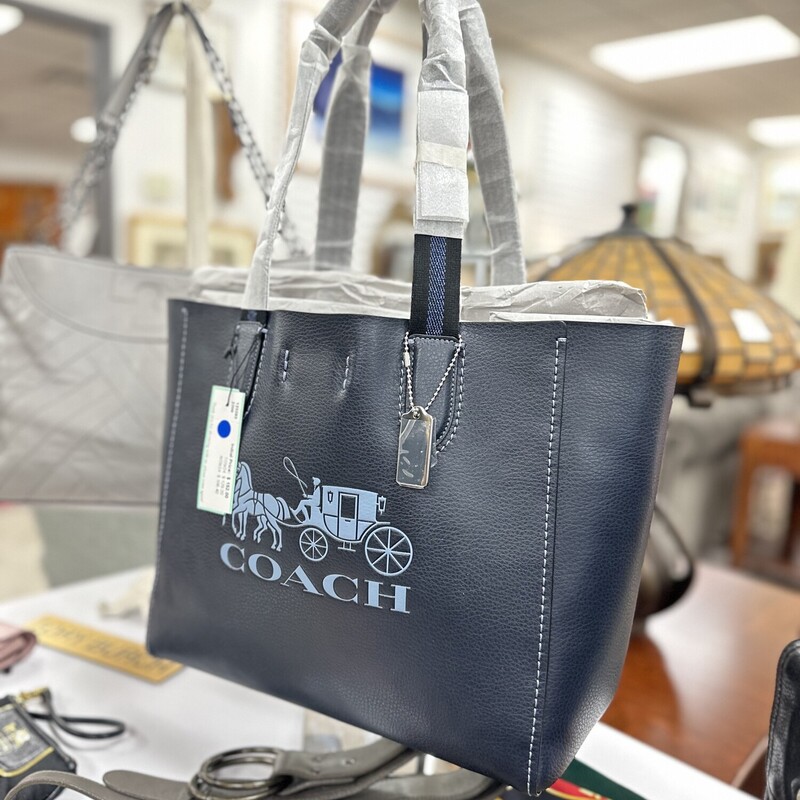 Coach Derby Tote, Blue. Never used, with original tags/wrapping.<br />
Size: 13x10