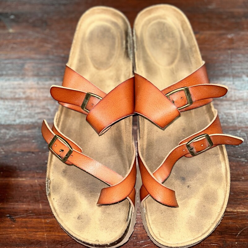A10 Tan Buckle Sandals, Tan, Size: Shoes A10