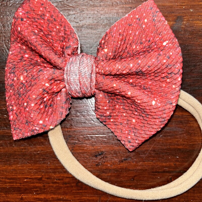 Red Printed Bow