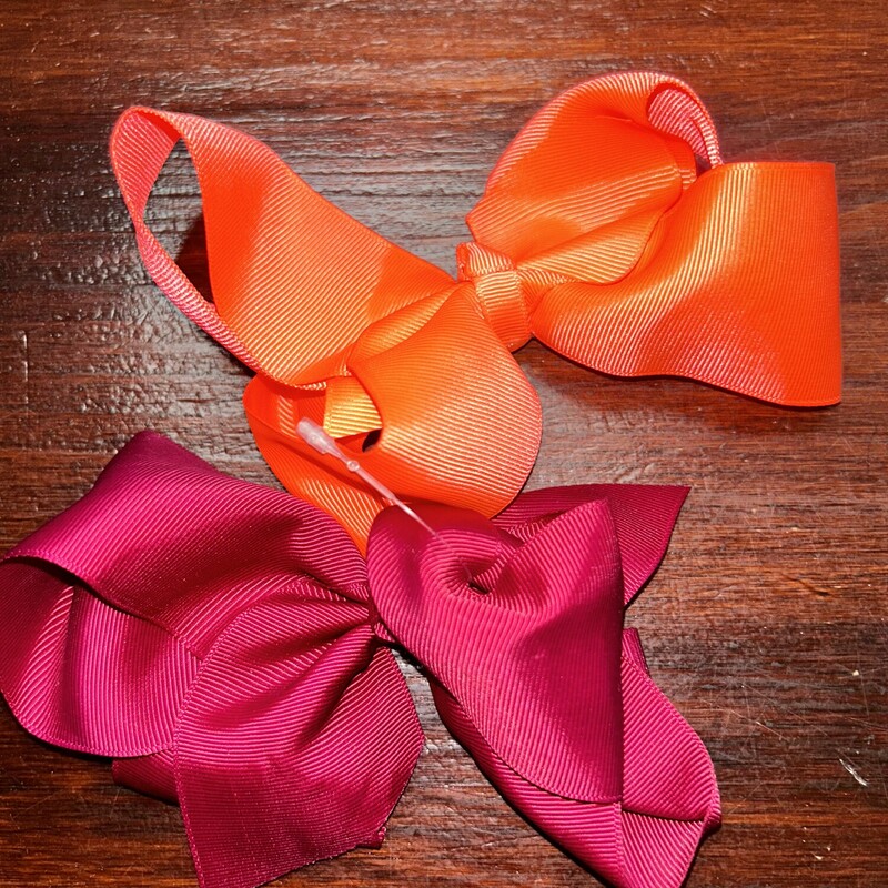 2pk Coral/Red Med Bows, Coral, Size: Bows