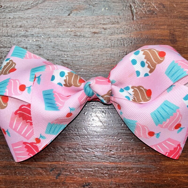 Pink Cupcake Clip Bow, Pink, Size: Bows