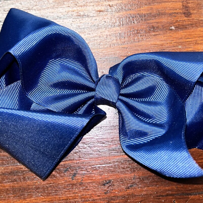 Large Navy Clip In Bow, Navy, Size: Bows