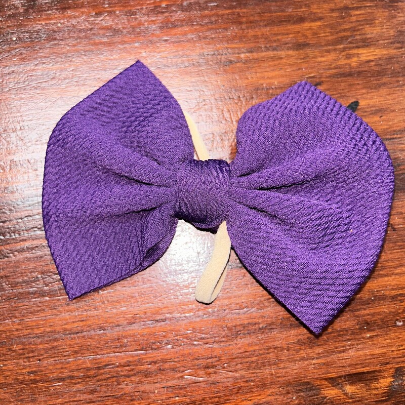Large Drk Purple Bow, Purple, Size: Bows