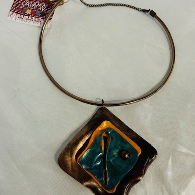 Calamo Roma Artisan Necklace
Brown Orange Blue Size: 6.5diameter