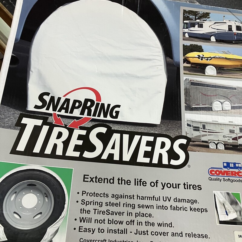 Tire Savers, Snap Ring Tire Savers (NEW)
PAIR
Color: White
Size:24in to 26in dia