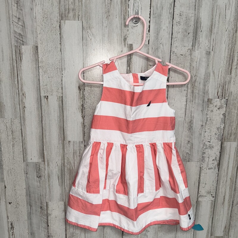 2T Pink Striped Tank Dres, Pink, Size: Girl 2T