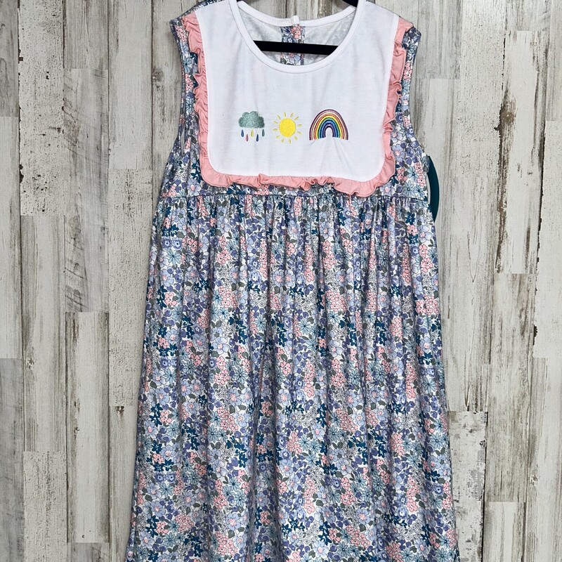 8/9T Floral Rainbow Dress, Blue, Size: Girl 7/8