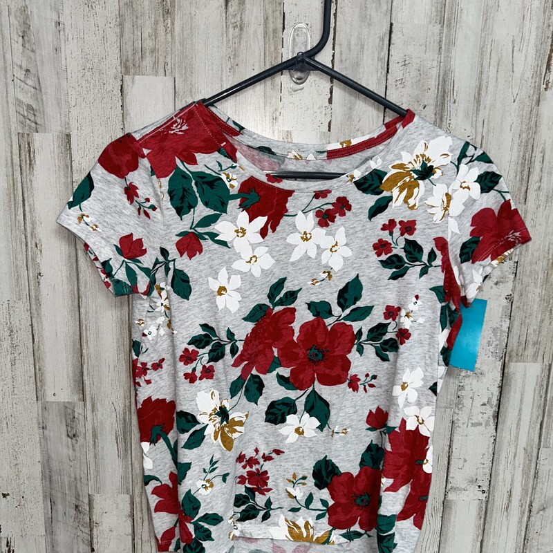 14 Grey Floral Tee, Grey, Size: Girl 10 Up