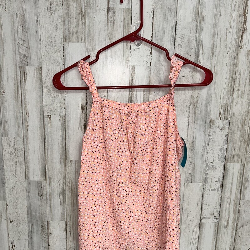 14/16 Pink Flower Tank, Pink, Size: Girl 10 Up