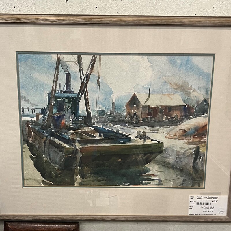 James Sessions Watercolor
Original,  Boats
27in X 22in