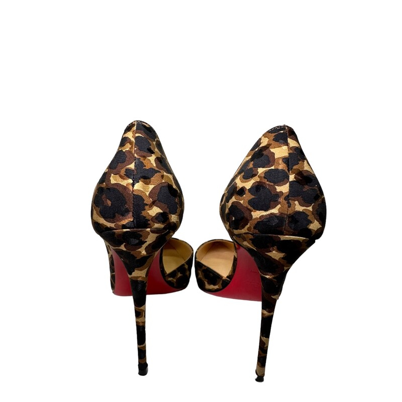 Louboutin Iriza Silk, Leopard, Size: 39