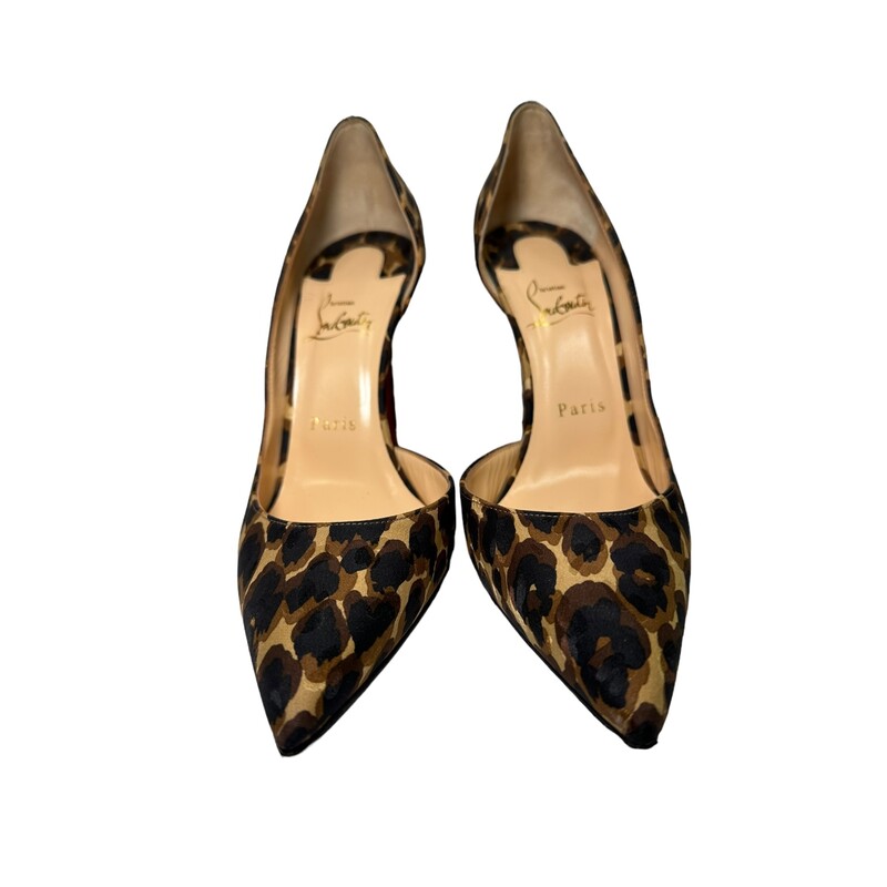 Louboutin Iriza Silk, Leopard, Size: 39