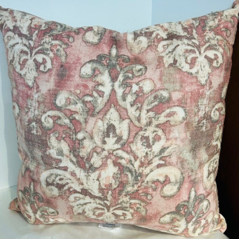 Scroll Leaf Large Square Pillow
Pink Cream Gray
Size: 21 x 22