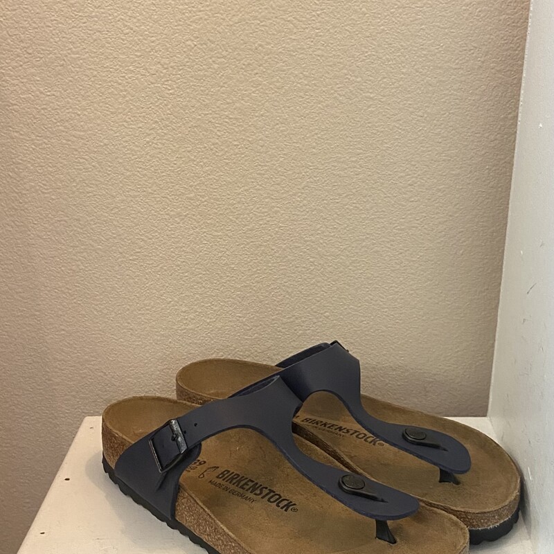 NEW Nvy Lther Sandal