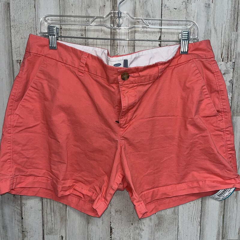 Sz12 Peach Button Shorts, Pink, Size: Ladies L
