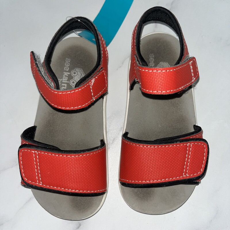 9 Red Velcro Sandals, Red, Size: Shoes 9