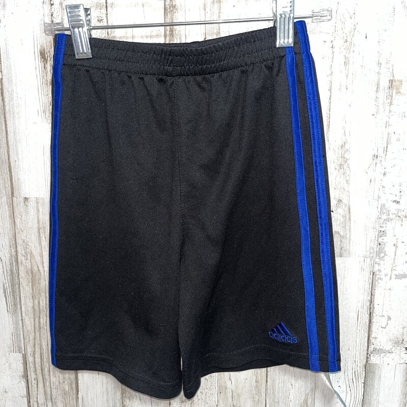 6 Black/Blue Logo Shorts, Black, Size: Boy 5-8