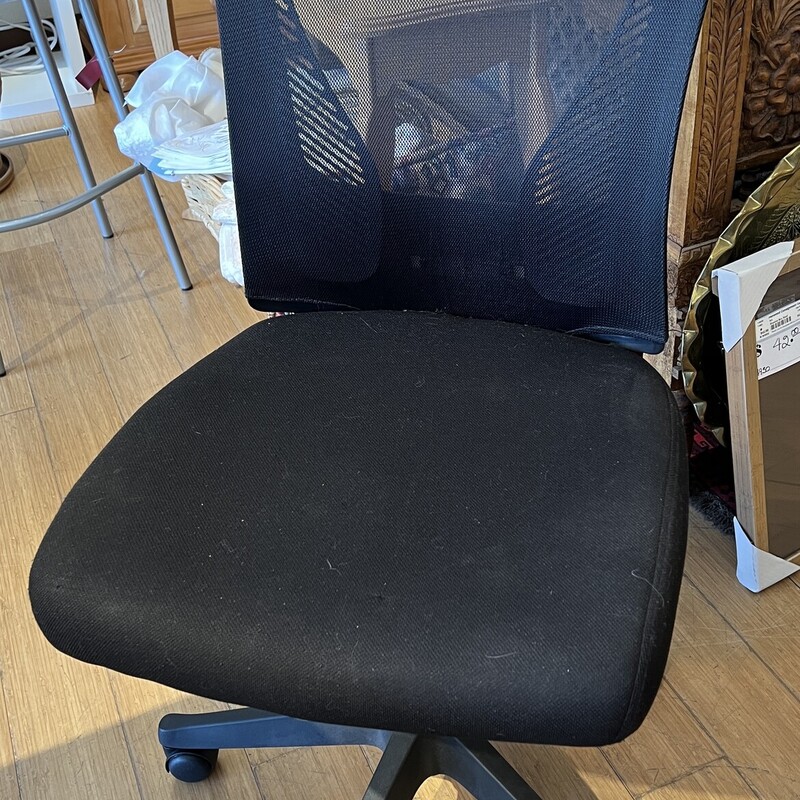 Chair Office Armless, Black, Size: Adjust
