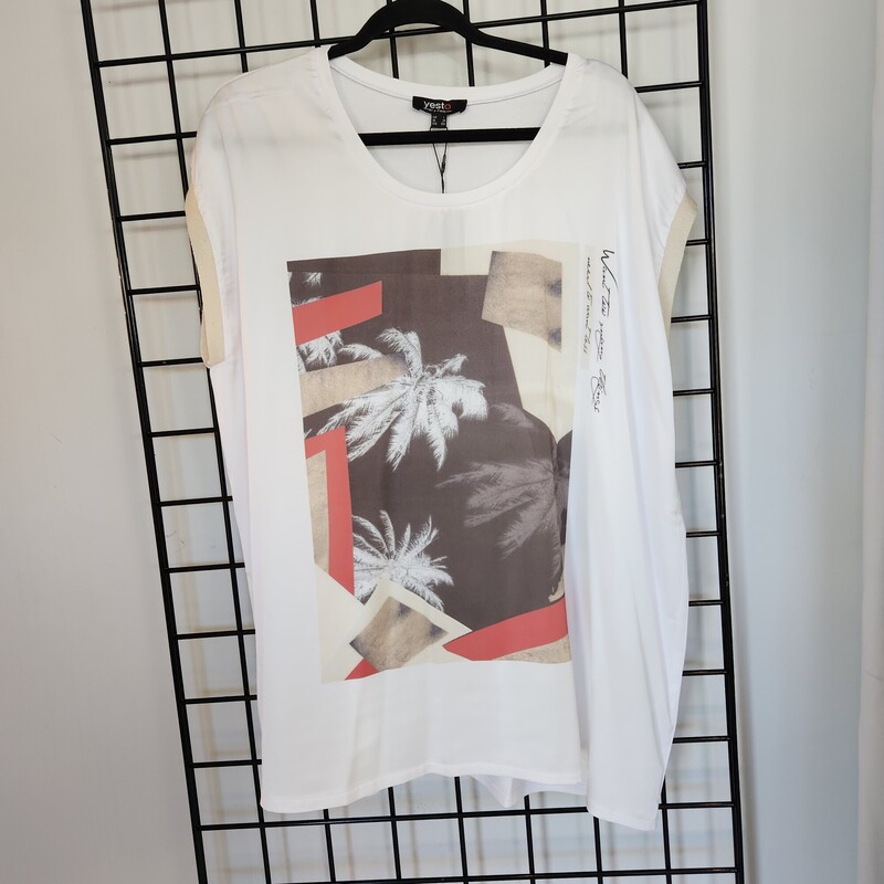 Yesta Graphic Tee, White, Size: 1X