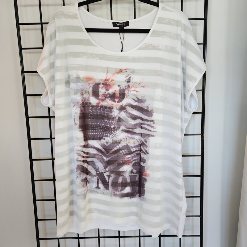 Yesta Graphic Tee, White, Size: 2X