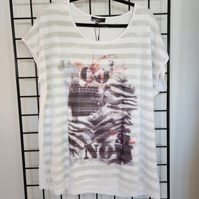 Yesta Graphic Tee, White, Size: 1X