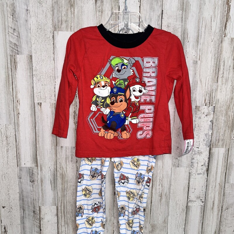2T 2pc Red Brave Pups Pjs